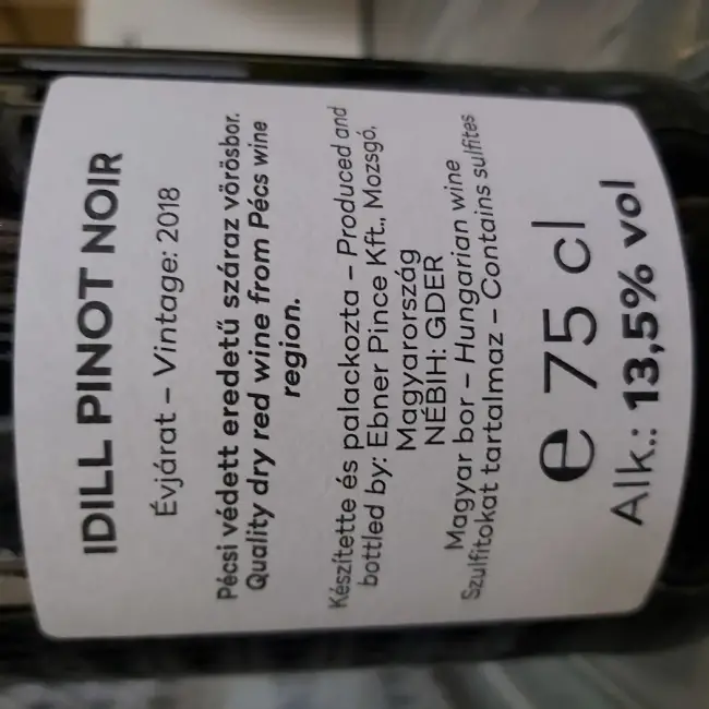 Ebner Idill Pinot Noir 2018